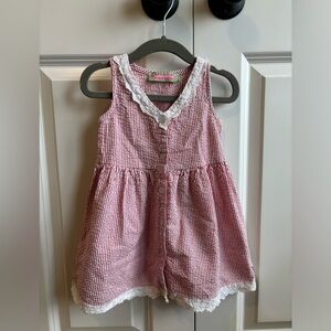 Seersucker pink cotton dress. Size 24 months.